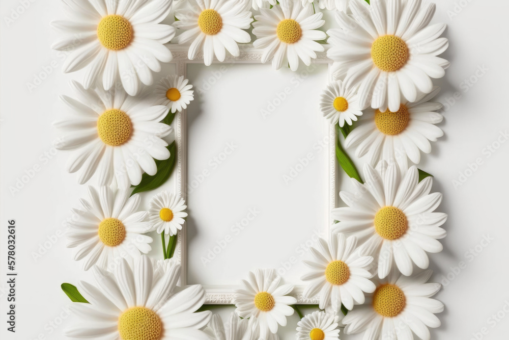Obraz premium Wildflower cosmo flower floral frame cosmo,hulthemia, Aquarelle wild flower for background, texture, wrapper pattern, frame or border.generative ai