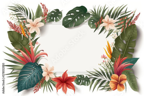 Wildflower tropical flower floral frame  hulthemia  rosa. Aquarelle wild flower for background  texture  wrapper pattern  frame or border.generative ai