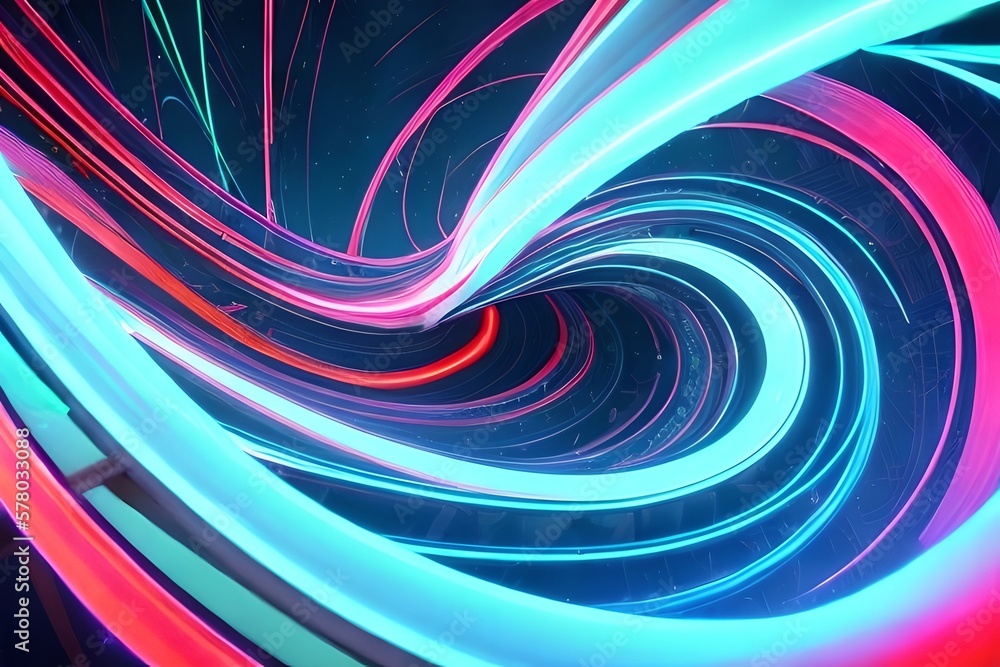 Abstract glowing lines, Generative AI Abstract glowing lines, Generative AI
