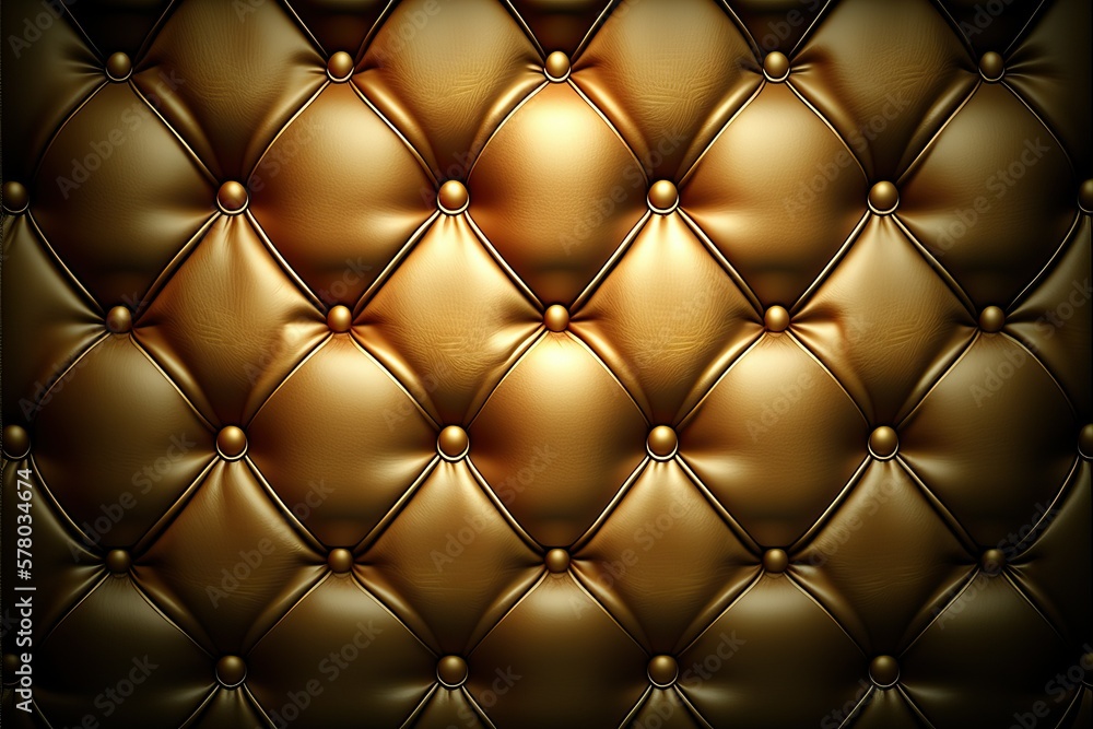 Gold leather capitone background texture (Ai generated) Gold leather capitone background texture (Ai generated)