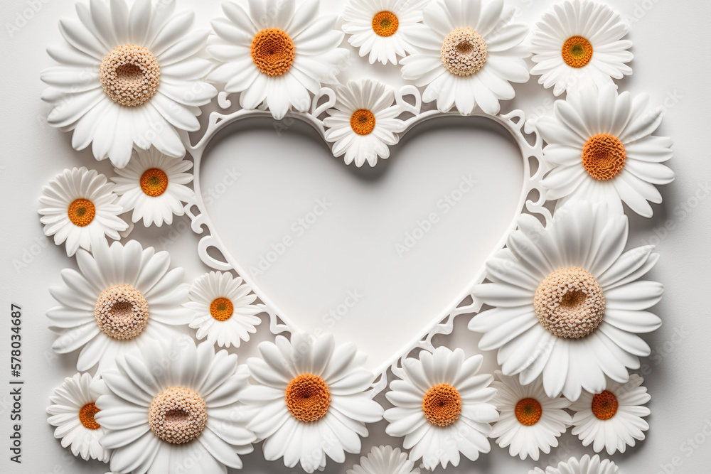 Fototapeta premium Wildflower daisy flower floral frame ,hulthemia, rosa. Aquarelle wild flower for background, texture, wrapper pattern, frame or border.generative ai
