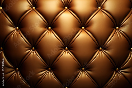 Gold brown leather capitone background texture  Ai generated 