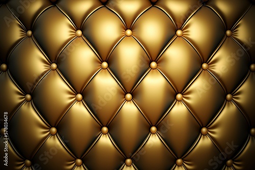 Gold leather capitone background texture  Ai generated 