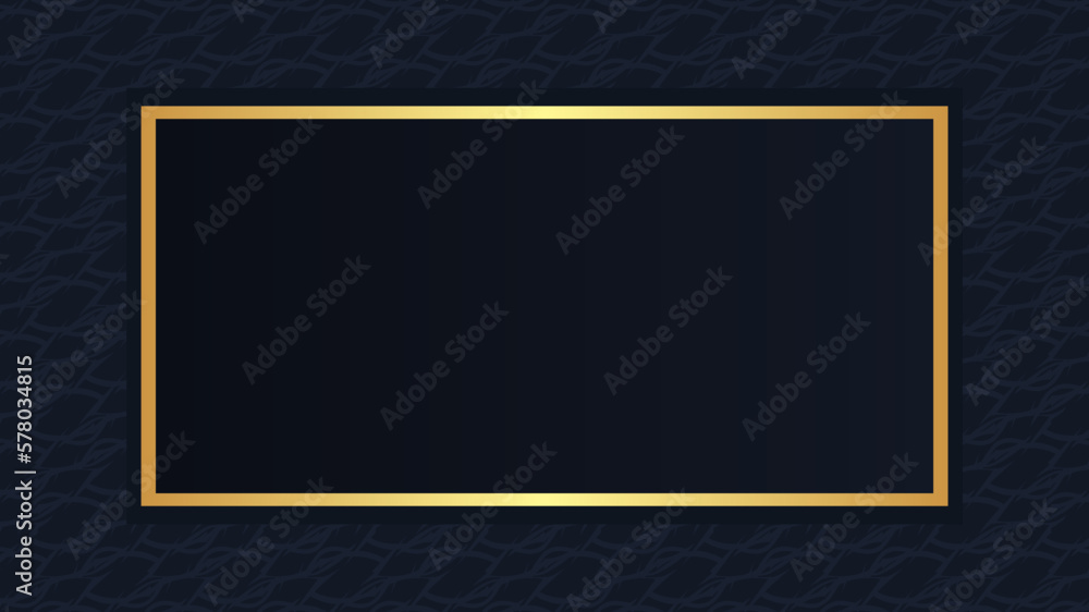 Gold frame on dark blue background Gold frame on dark blue background