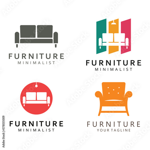 Furniture Logo Template. Creative Symbol for Furniture Company.