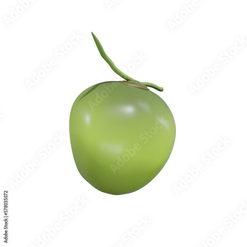 coconut kelapa fruit 3d render illustration, icon,view, render, hd,  premium quality, alpha background, PNG format, sweet, healthy, fresh, nature, plant, tree, trees