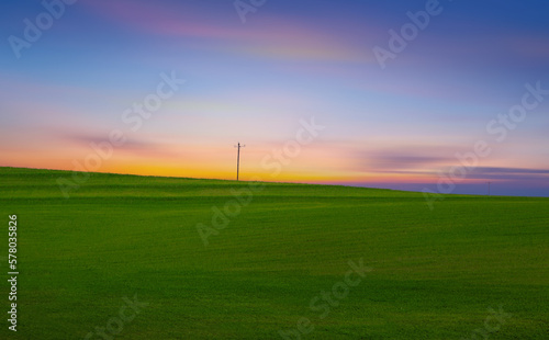 Countryside scenery at twilight sky,  United States.
