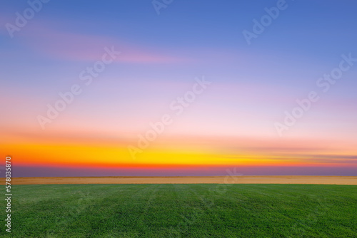 Countryside scenery at twilight sky, United States.