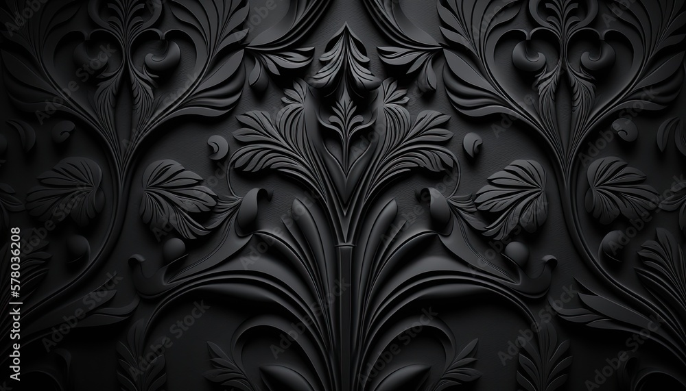 Black and white seamless pattern wallpaper created with generative AI technology Black and white seamless pattern wallpaper created with generative AI technology