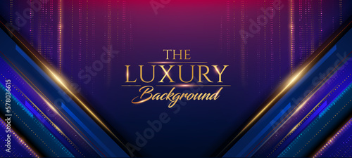 Dark Blue Purple Pink Golden Royal Awards Graphics Background. Side Lines Dotted Shimmer Elegant Shine Modern Template. Luxury Premium Corporate Abstract Design Template. Classic Shape Post. 