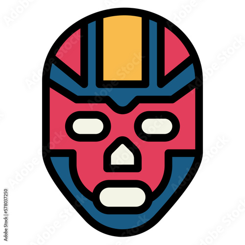 wrestler mask filled outline icon style photo