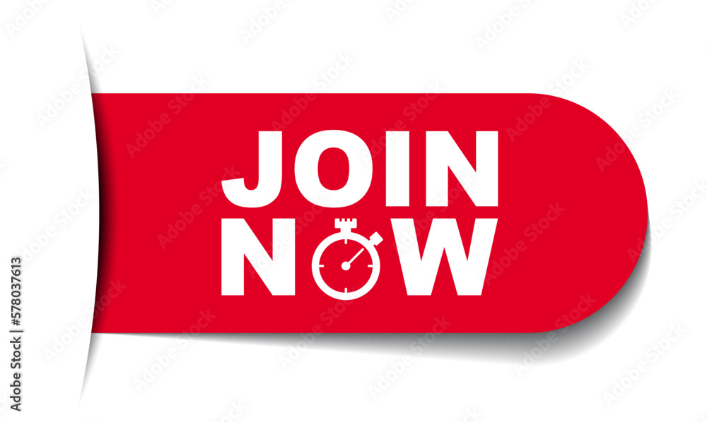 red vector illustration banner join now red vector illustration banner join now