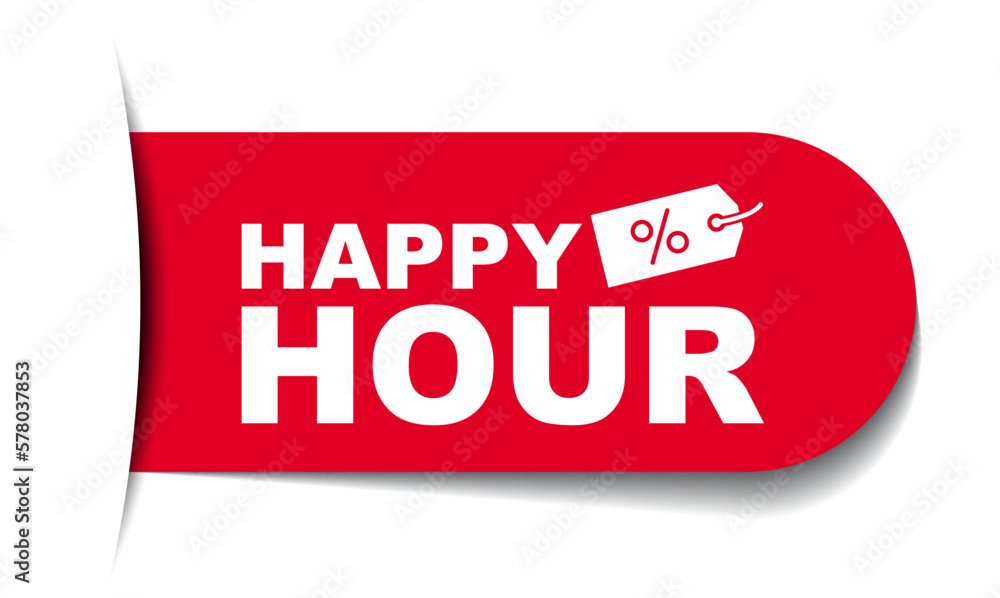 red vector illustration banner happy hour red vector illustration banner happy hour
