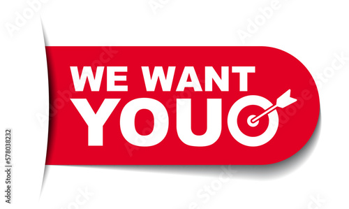 red vector illustration banner we want you