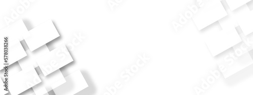 Abstract background with white and gray color technology modern background design . Geometric background with squares in bright light with soft shadows as pattern. Template for branding business .