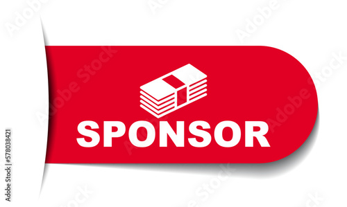 red vector illustration banner sponsor