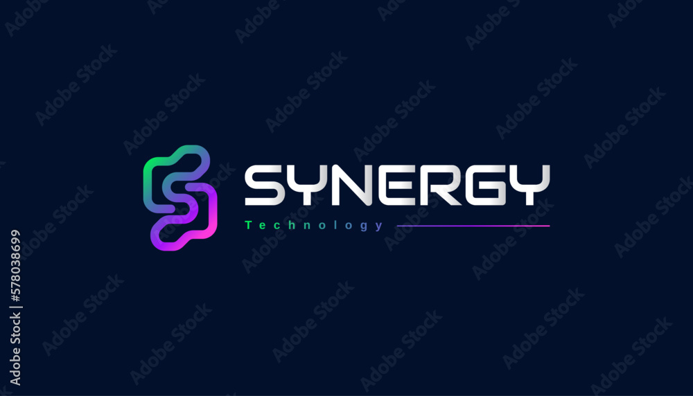 Colorful Letter S Logo Design with Modern and Minimal Line Style
