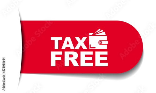 red vector illustration banner tax free