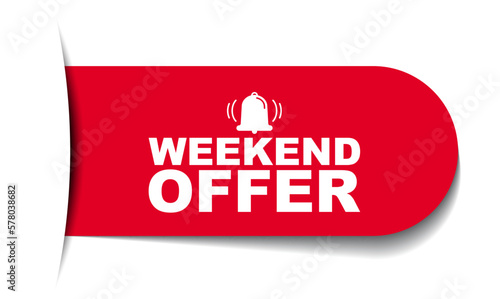 red vector illustration banner weekend offer