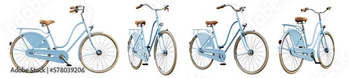 Stampa su tela Dutch blue bicycle from different views