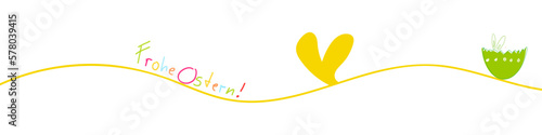 Frohe Ostern Band Banner Hintergrund Welle