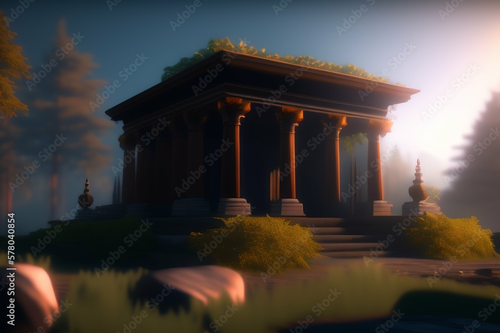 Obraz premium Abstract fantasy middle age construction AI illustration