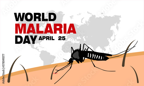 World Malaria Day. Template for background, banner, card, poster. vector illustration.