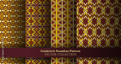 Simple geometry chevron seamless tracery set. British tracery ethnic patterns. Chevron ikat geometric vector endless motif package. Cover background prints.