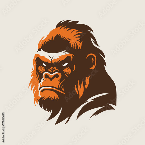 An angry gorilla monkey face illustration