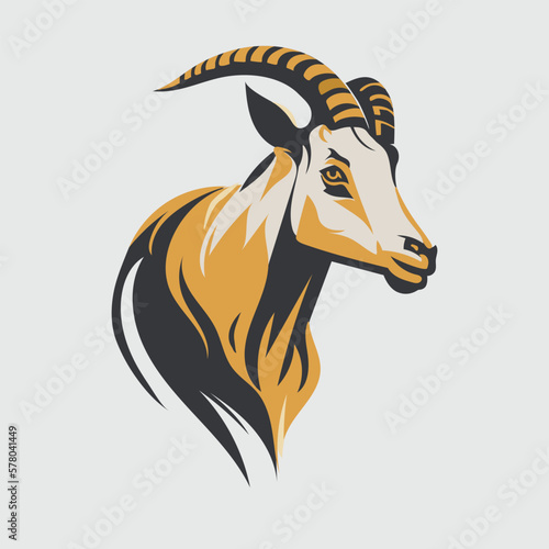A goat logo with white background.