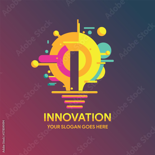 An innovation logo for technology and science for the brand and company