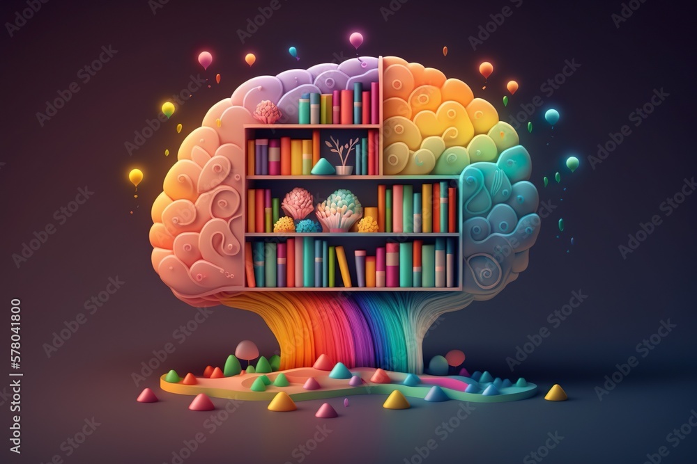 Whimsical Brain with Library of Knowledge
Generative AI.