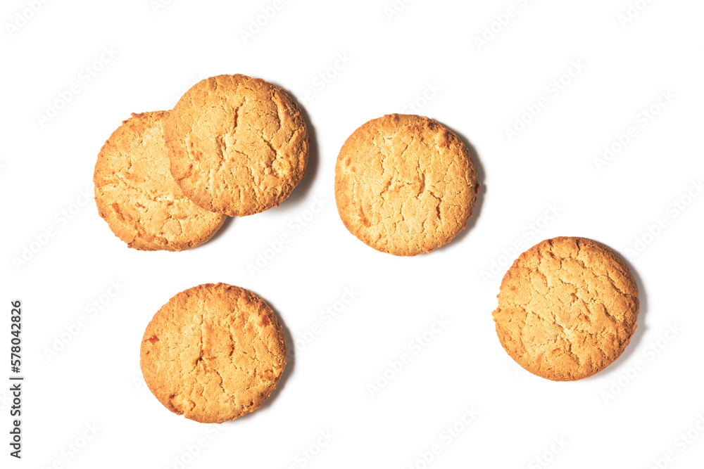 Orange cookies isolated on white background. Orange cookies isolated on white background.