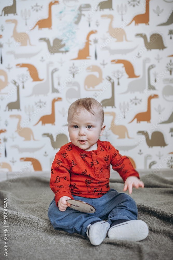 little boy playing in the children's room little boy playing in the children's room