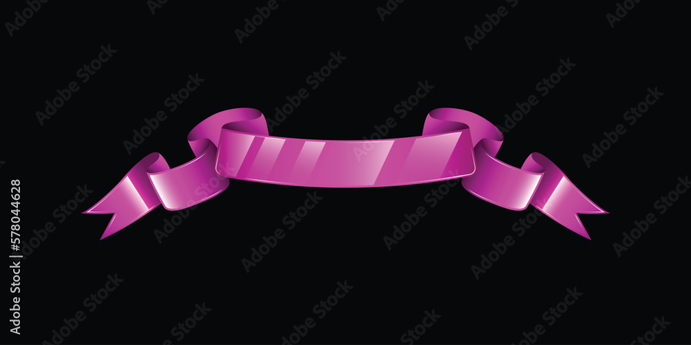 Fototapeta premium Original vector illustration in vintage style. Pink ribbons. A design element.