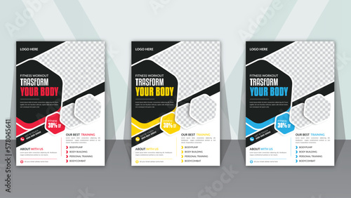 Creative layout Fitness Gym Flyer Template Creative layout poster design for sport event, tournaments, or championships. vector illustration format