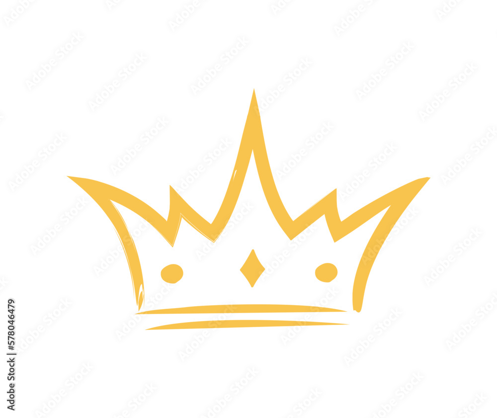 Crown doodle icon. Sticker for social networks and instant messengers. Luxury, power and wealth, ancient treasure. Royal kingdom and monarchy. Cartoon flat vector illustration Crown doodle icon. Sticker for social networks and instant messengers. Luxury, power and wealth, ancient treasure. Royal kingdom and monarchy. Cartoon flat vector illustration