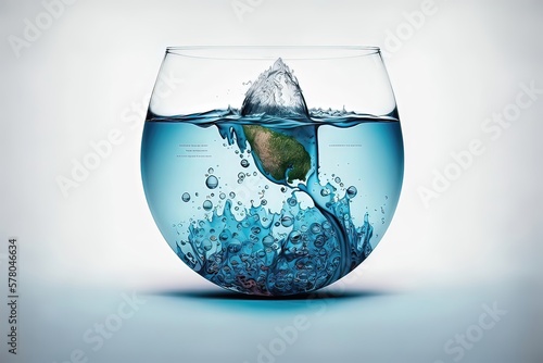 World water day, saving water quality campaign and environmental protection concept. Save the water, green peace, ecology, nature. Need to conserve drinking water. Generative of AI