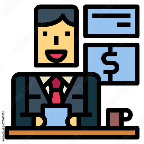 anchorman filled outline icon style