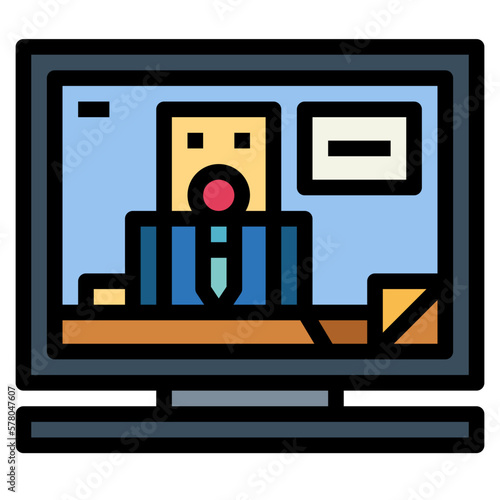 anchorman filled outline icon style