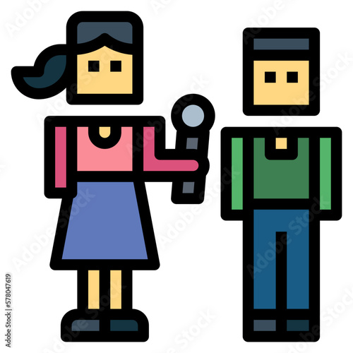 interview filled outline icon style