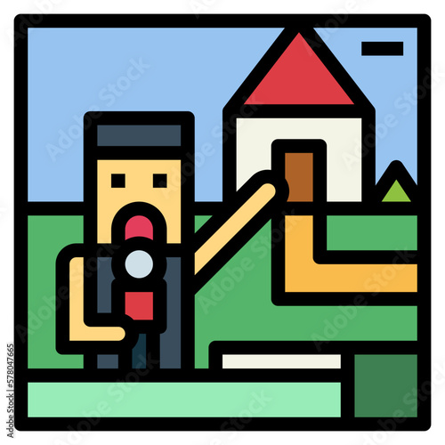 news reporter filled outline icon style
