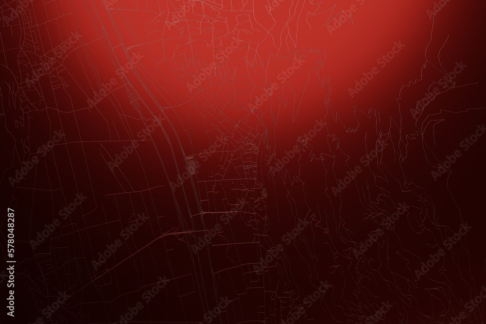 Street map of Vaduz (Liechtenstein) engraved on red metal background. Light is coming from top. 3d render, illustration Street map of Vaduz (Liechtenstein) engraved on red metal background. Light is coming from top. 3d render, illustration