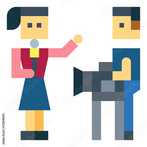 news reporter flat icon style