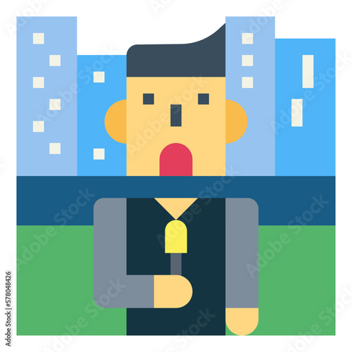 news reporter flat icon style