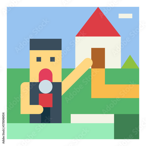 news reporter flat icon style