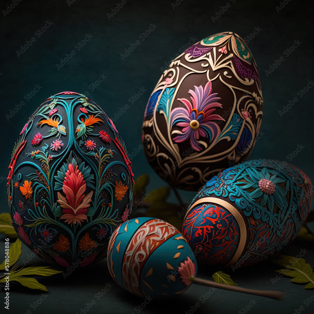 Holiday Easter eggs background Colorful Festive Easter Abstractly Decorated Eggs Holiday Easter eggs background Colorful Festive Easter Abstractly Decorated Eggs