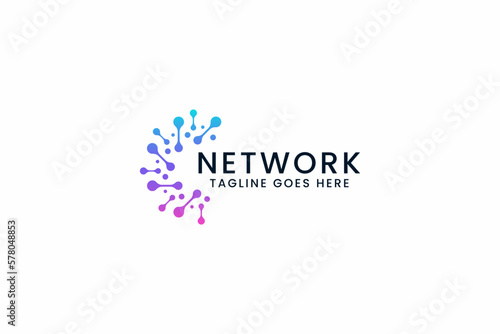 Network Science Data Technology Logo Business Company Connection Sign Symbol