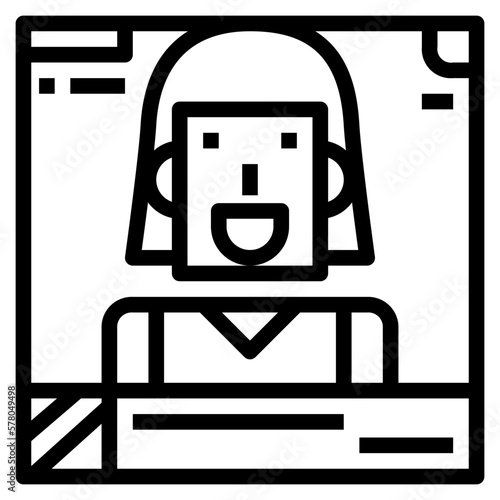 anchorwoman line icon style