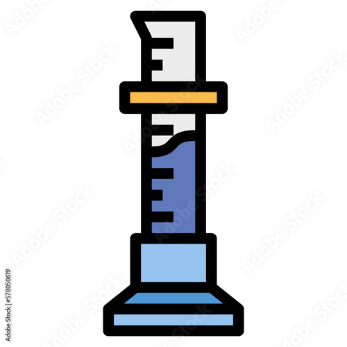 graduated cylinder filled outline icon style